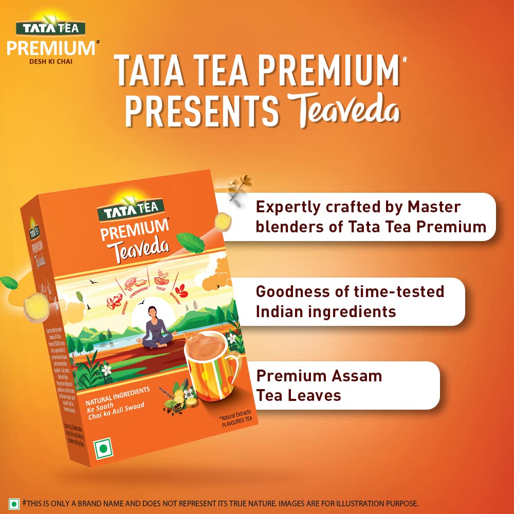 Tata Tea Premium Teaveda Tulsi, Cardamom, Ginger Black Tea Box