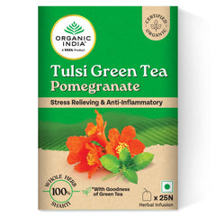 Organic India Tulsi Green Tea Pomegranate Flavour Product image