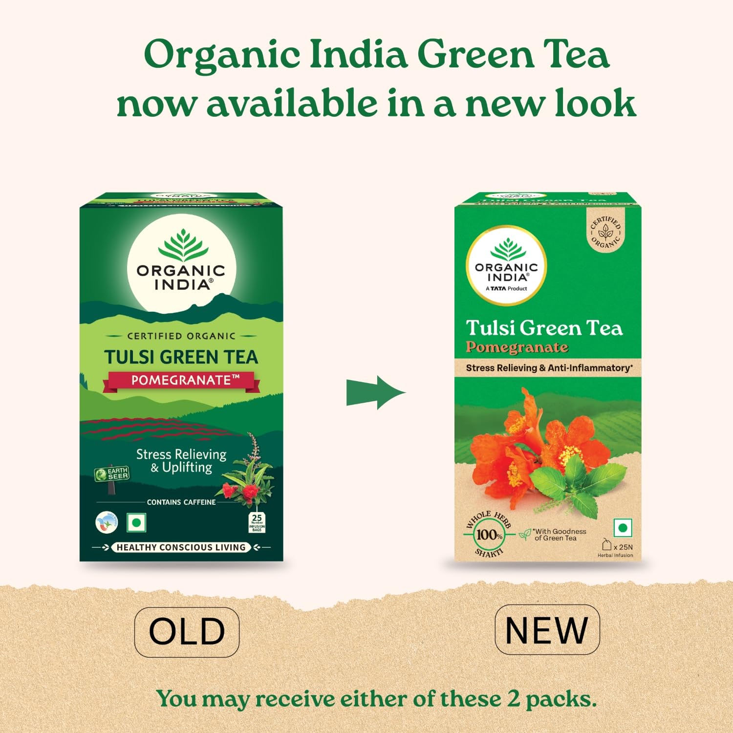 Organic India Tulsi Green Tea Pomegranate Flavour Product image2