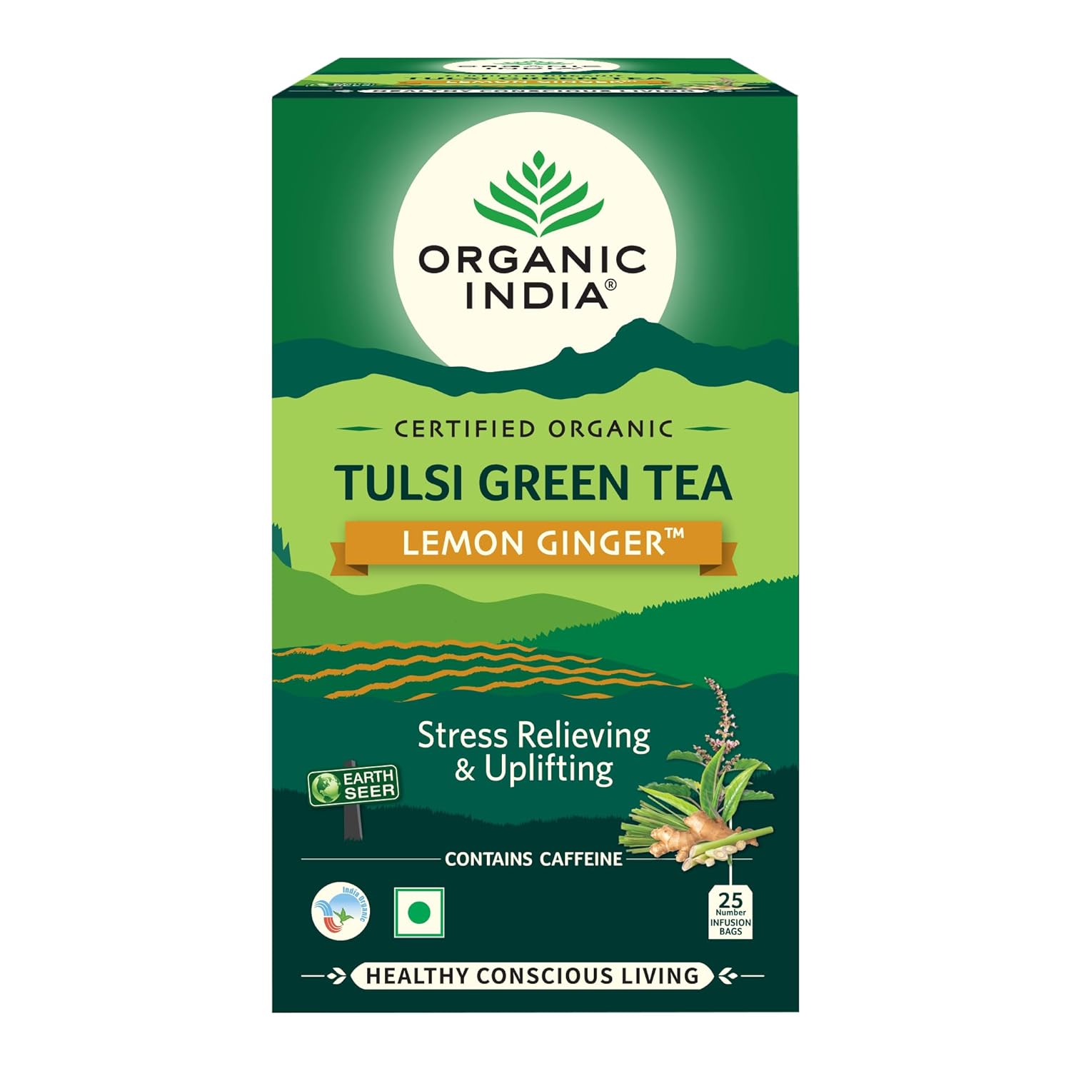Organic India Tulsi Green Tea Lemon Ginger Product image