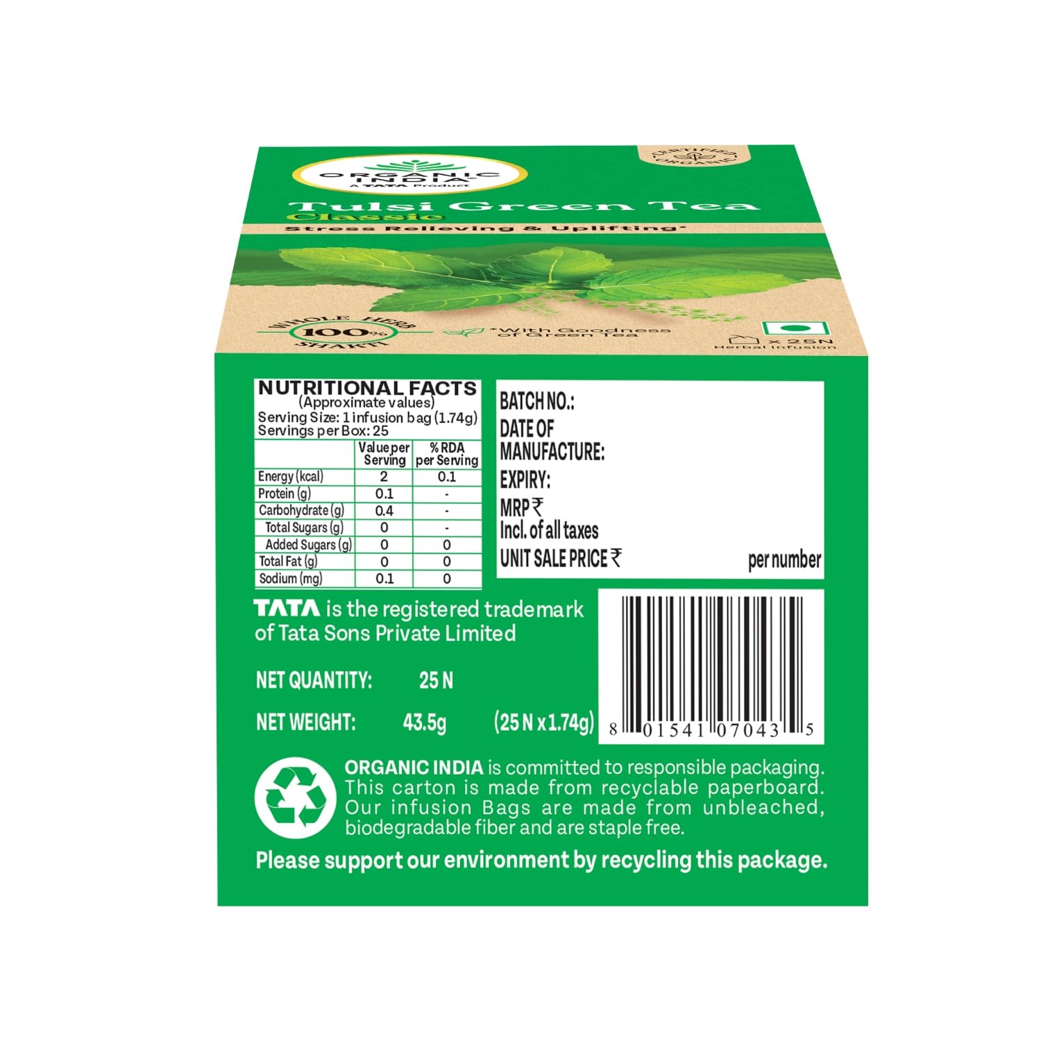 Organic India Tulsi Green Tea Classic Product image2