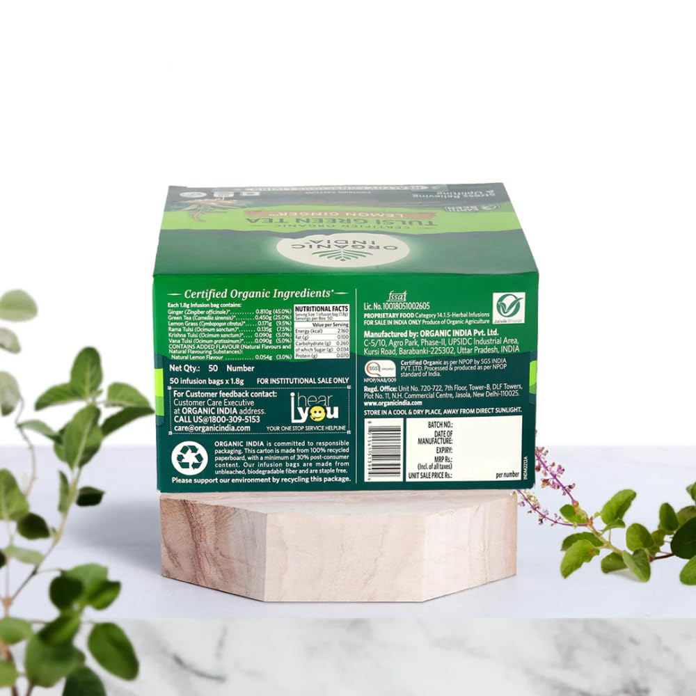 Organic India Tulsi Green Tea Lemon Ginger Product image7