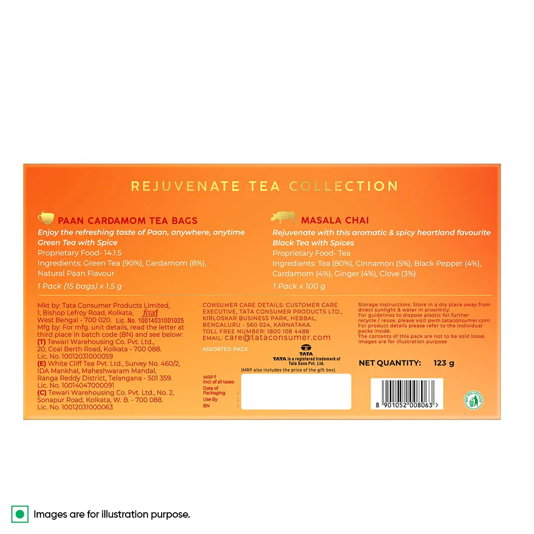 Rata Tea Set 1868 By Tata Tea Assorted Gift Pack (Rejuvenate Tea Collection)