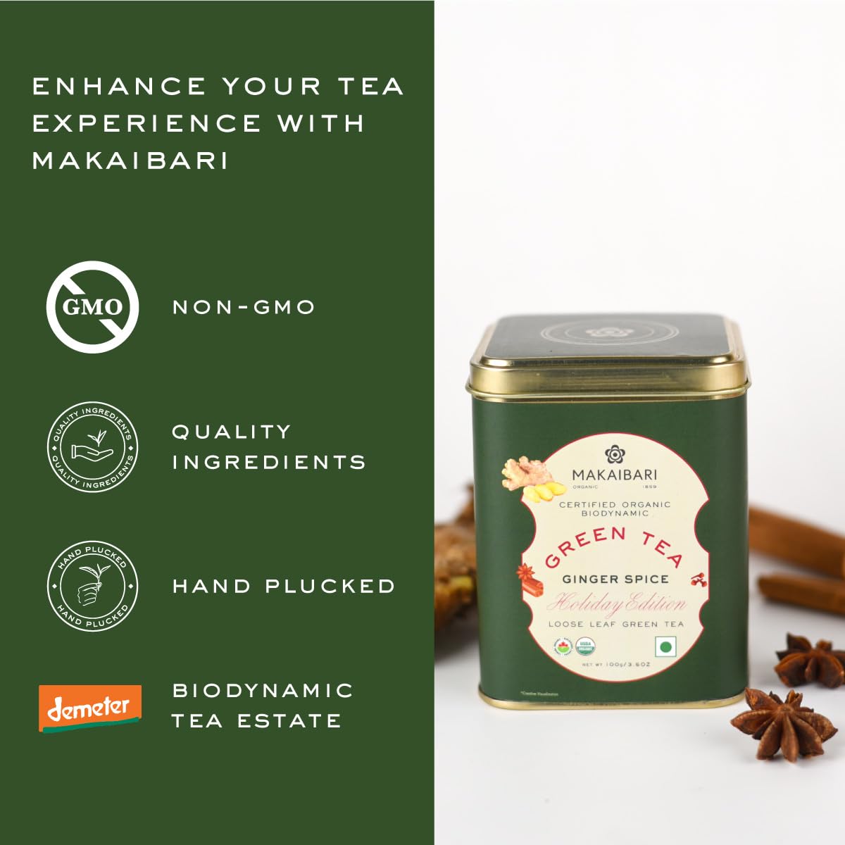 Makaibari Holiday Edition : Ginger Spice Green Tea Product image4