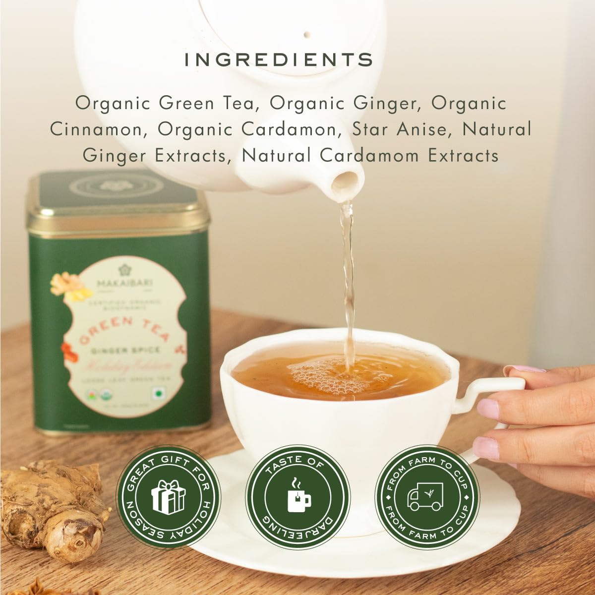 Makaibari Holiday Edition : Ginger Spice Green Tea Product image3