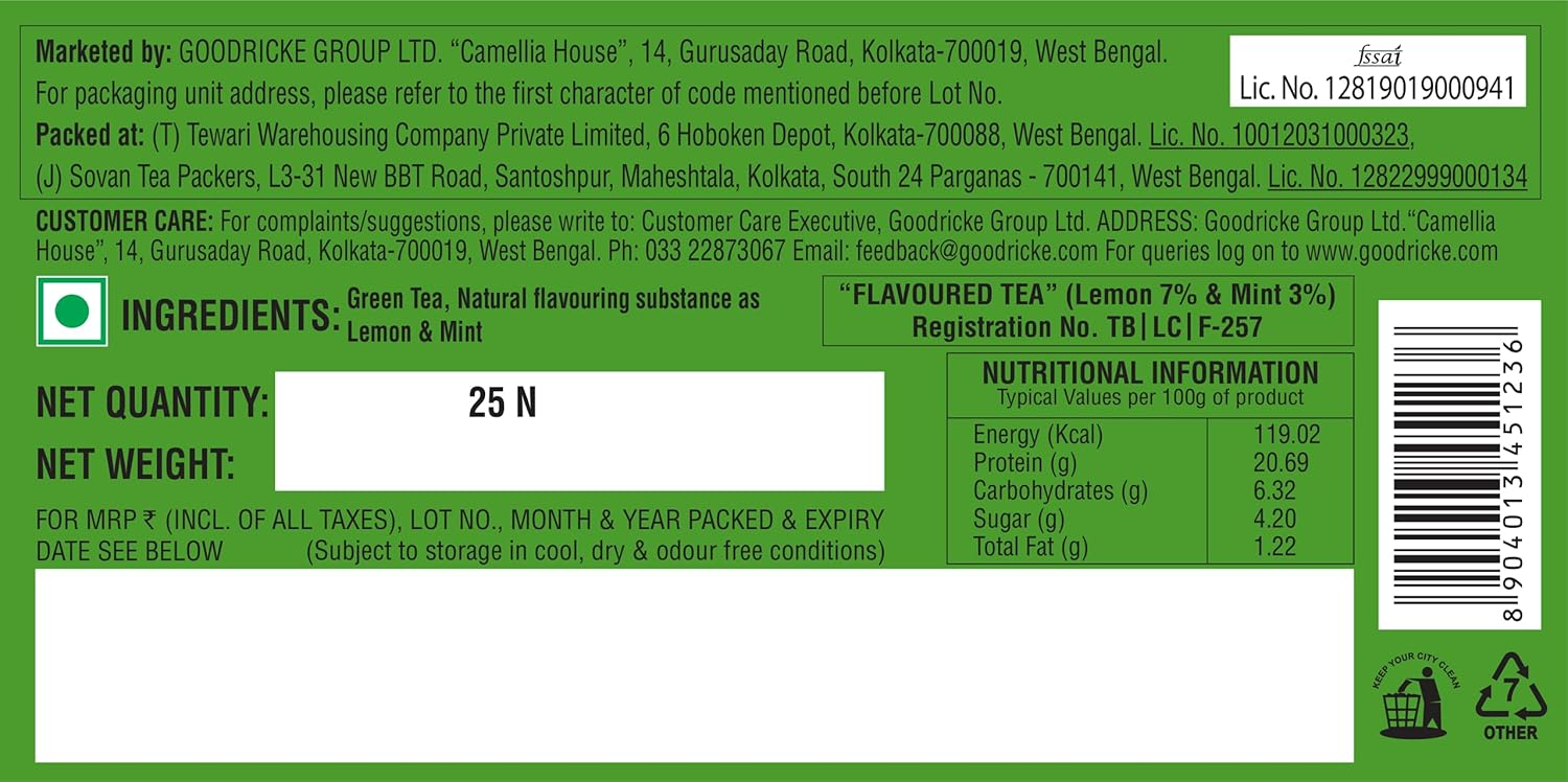 Goodricke Symphony Lemon & Mint Green Tea product image3