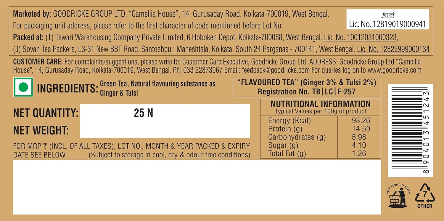 Goodricke Symphony Ginger & Tulsi Green Tea product image3