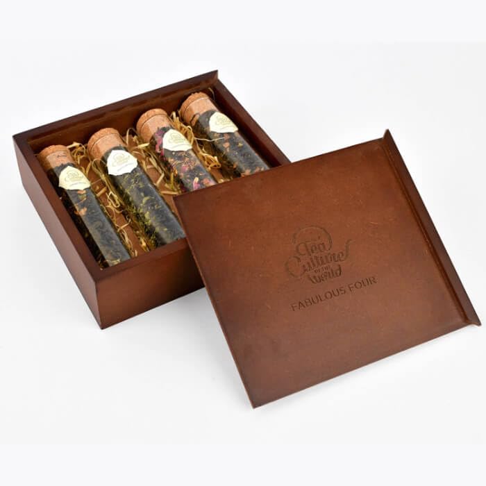 Tea Culture of The World Fabulous Four Assorted Tea Set 4 Test Tubes image 1