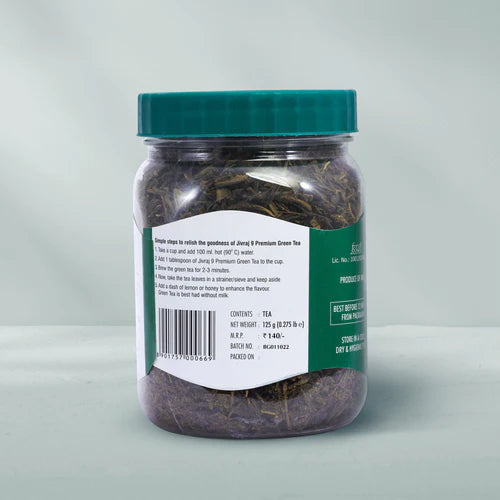 JIVRAJ9 PREMIUM GREEN TEA JAR image 125 grams3